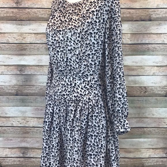 Rebecca Taylor Womens Size 8 100% Silk Leopard Print Long Sleeve Short Dress - Picture 6 of 9